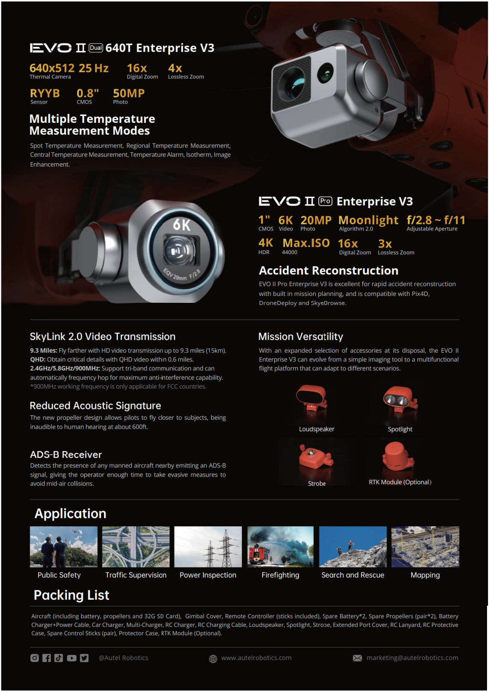 EVO II Pro V3 Autel Robotics Camera Drone